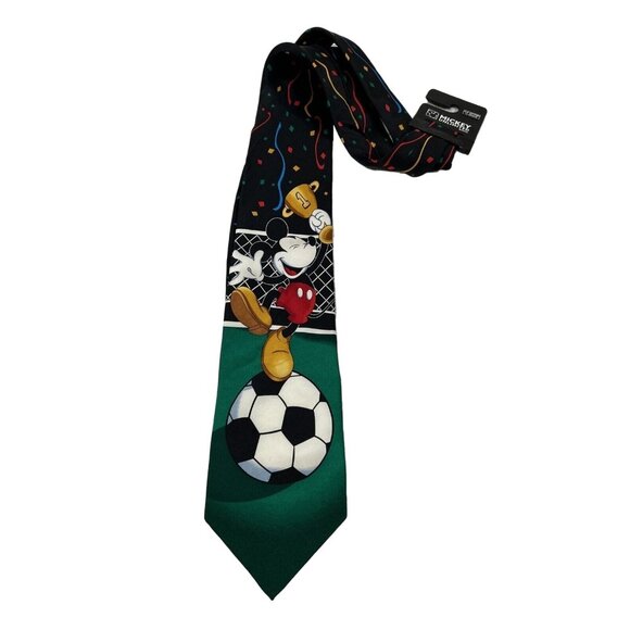 Disney Mickey Mouse Unlimited‎ Silk Necktie Soccer Football Handmade Tie - Picture 1 of 7